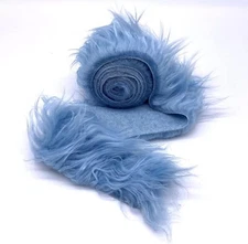 Baby Blue Faux Fur Fabric Sold By Ribbon Strips (60 " Wide) Pre Cut Fabric