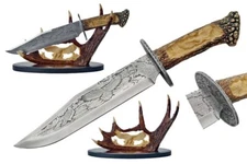 15" Eagle Bowie Knife with Antler Display Father's Day Gift Hunter Collection