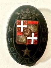 Casale Monferrato calcio A.S. F.B.C. distintivo smaltato prima metà del '900