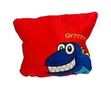 Dinosaur Plush Pillow Convertible Stuffed Animal Blue Red Kids Room Decor