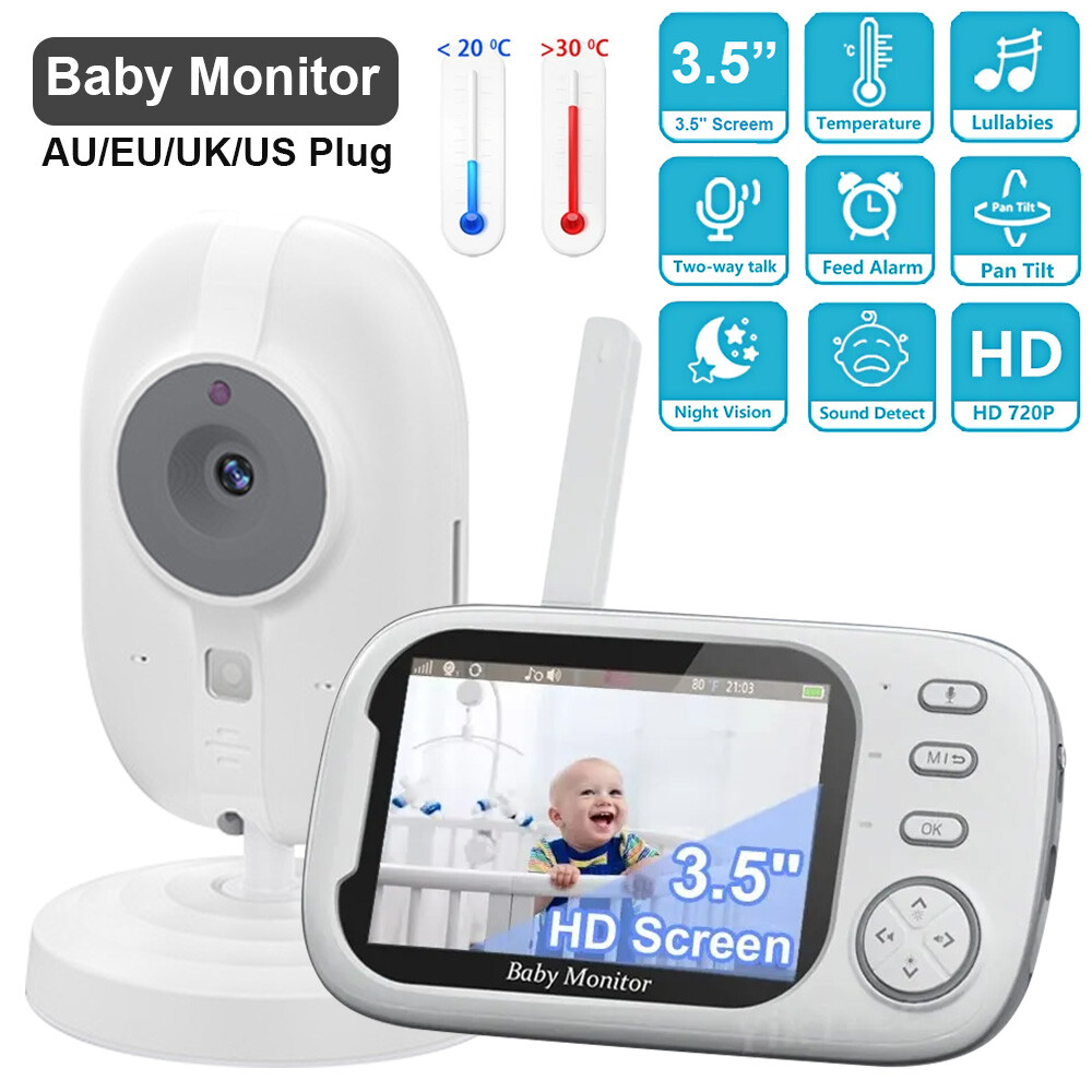 Baby Monitor 3.5'' Video 2.4G Mother Kid 2 Way Audio Night Vision Security CAM-image
