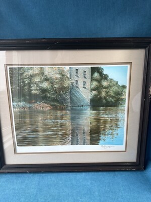 Ken Danby - signierte und datierte Lithographie -' RIVERBANK REFLECTIONS '- 1981 Kanada