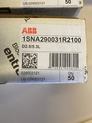 50x ABB Entrelec D2.5/5.3L Durchgangsklemme NEU 1SNA290031R2100 grau DIN-Schiene