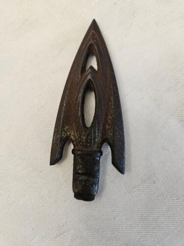 Vintage Antique Cast Iron Spear Tip Arrowhead Point Finial 3-3/4" Long - Picture 2 of 4