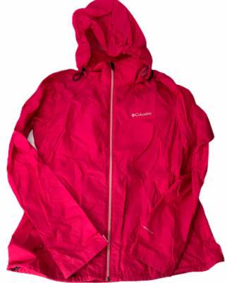 Columbia Sportswear Rain Jacket Rain Coat Hooded Hot Bright Pink