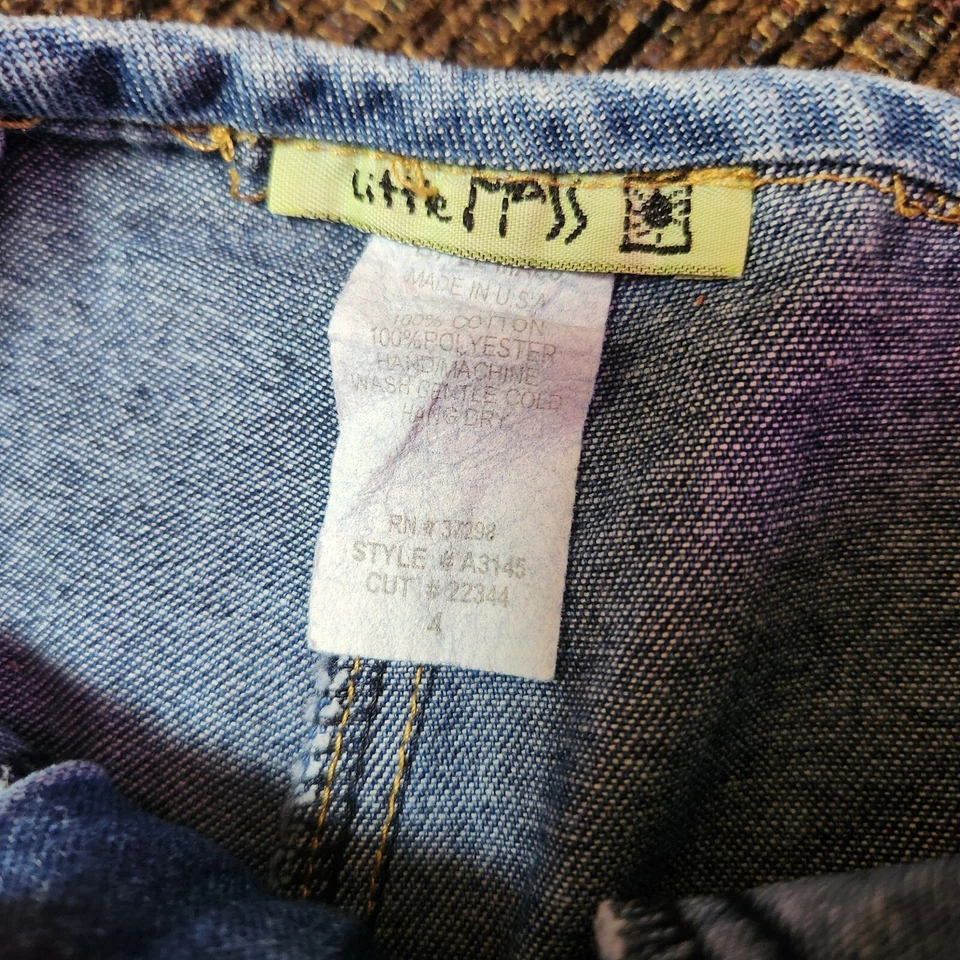 Shorts jeans Little Mass tamanho 4 4x BOHEMIAN RHAPSODY azul rosa - Imagem 4 de 4