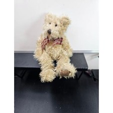 Russ Plush Toffee Teddy Bear 12" Brown Shaggy Stuffed Animal with Gingham Bow