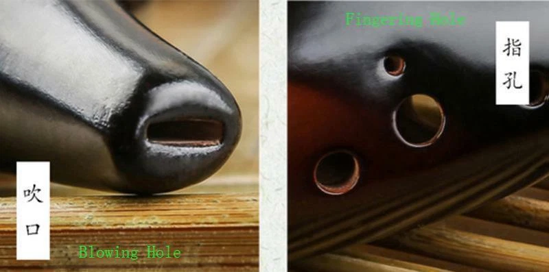 Flauta de 12 Agujeros Ocarina Alto Llave C Hecha a Mano Cerámica Ocarina Instrumento Musical Foto 4 de 4