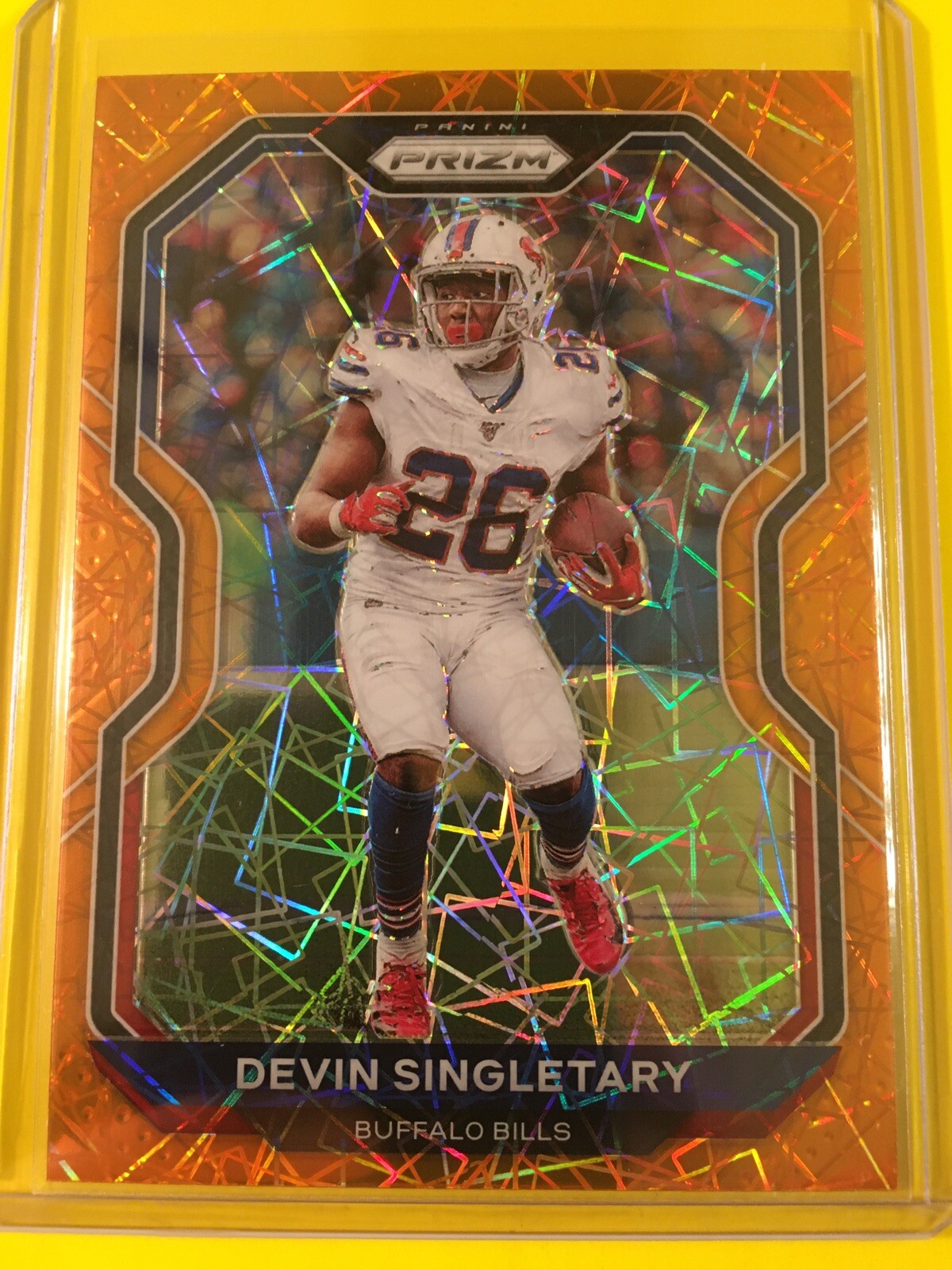 🔥🔥2020 Panini Prizm DEVIN SINGLETARY Orange Lazer Prizm #2 Buffalo Bills