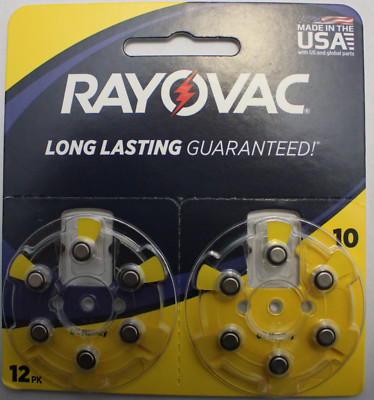 Rayovac 15 PACKS of 12 (180) Hearing Aid Batteries Size 10  NEW