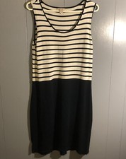 Banana Republic Women’s Dress Size Large Blue White Stripes Sleeveless 