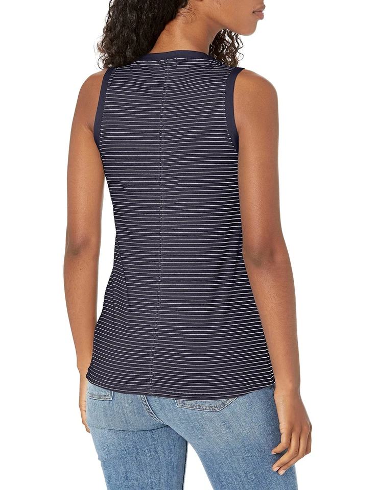 Camiseta sin mangas AG Adriano Goldschmied 295578 Cambria, Egeo profundo/Blanco verdadero, grande Foto 2 de 2