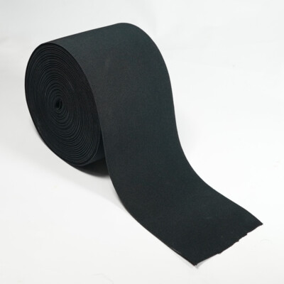 Schwarz elastisch weich gekordelt flach elastisch 125 mm breit verkauft P/mtr UK Verkäufer kostenloser Versand