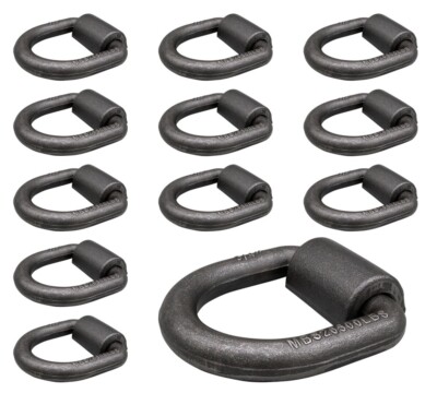 (12 Pack) 3/4'' Heavy Duty Weld-On Forged D Ring 26,500Lbs