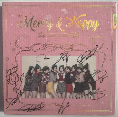 TWICE [Merry & Happy] All member Autographed Signed Album Mint | eBay