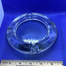 Vintage Clear Round 4” Ashtray With 4 Resting Slots