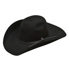 New Ariat 2X WOOL BLACK 'PUNCHY' COWBOY HAT w/ Leather sweatband Pin 8 SIZES
