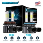 6 Sides 9005 9006 LED Headlight Bulbs Kit High Low Beam 6500K Super Bright White