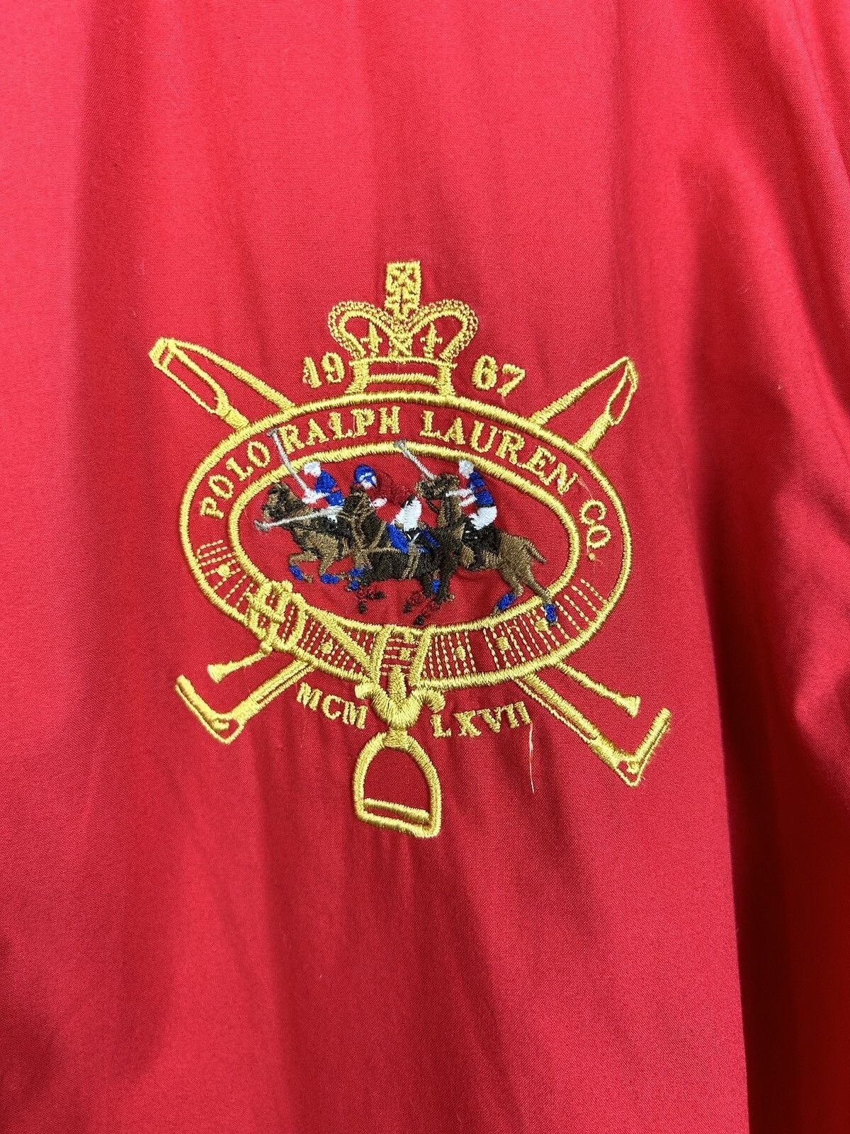 Giacca Bomber Vintage Polo By Ralph Lauren Big Pony Cotone Taglia L