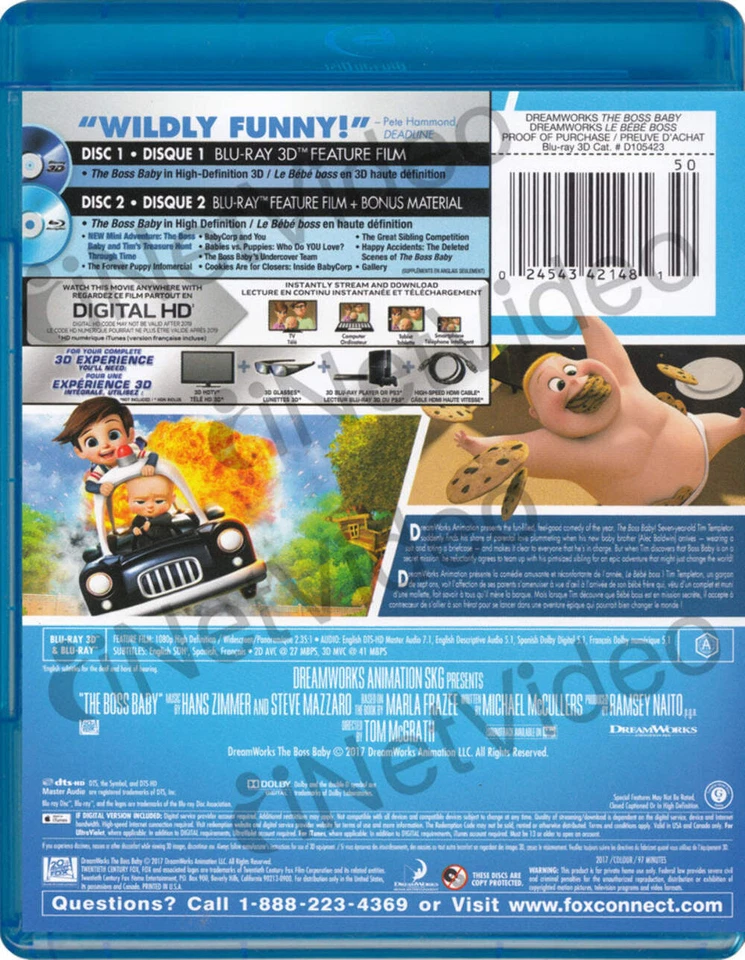 The Boss Baby 3D (Blu-ray 3D / Blu-ray / Digital HD) (Special Edition) (Blu-ray) - Image 2 of 2