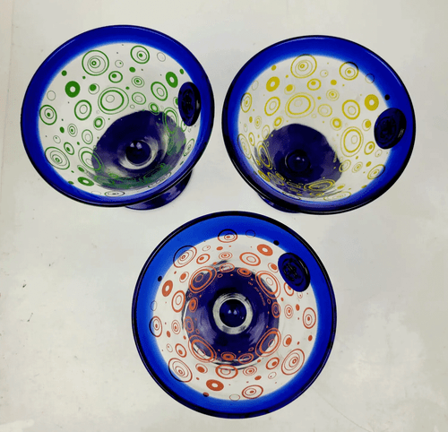 Kosta Boda Royal Caribbean Margarita Martini Glasses Circles 2009 GIL NY Choice - Picture 11 of 39