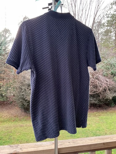 Peter Werth London N.1 Halliford Polka Dot Golf Polo Navy Blue Shirt Men Small - Picture 8 of 19