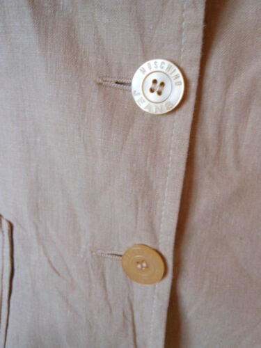 Vtg 90s MOSCHINO Womens Linen Tailored Occasion Formal Blazer Jacket sz 12 AF64 - Picture 8 of 12