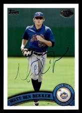 Matt Den Dekker signed auto 2011 Topps Pro Debut #195