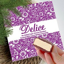 Delice Senza Zuccheri Aggiunti Lusso Cioccolato Ricoperto MARZAPANE (Mandorla o Pistacchio)