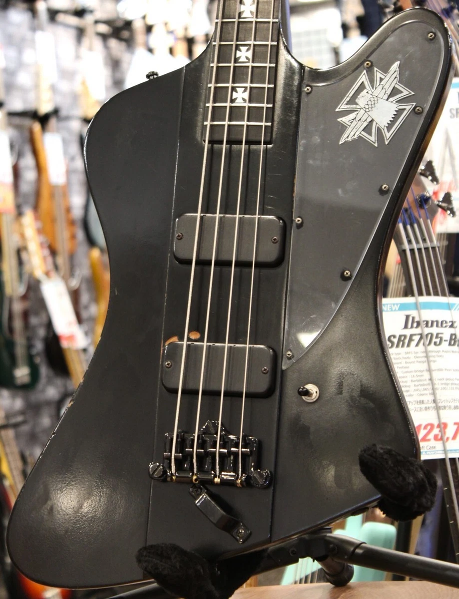 Gibson Nikki Sixx Black Bird Flat Black Thunderbird Type Electric Bass Guitar