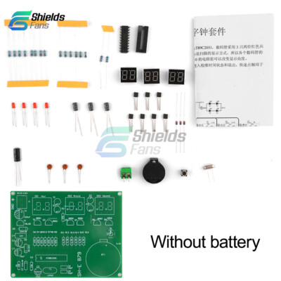 6 Digit AT89C2051 Electronic Clock Kit Digital LED Tube Clock Set DIY DC 5-12V