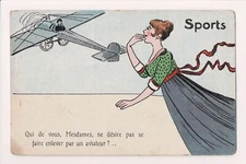 O-702 Aviation Postcard - Sports Monoplane Airplane French Art PC