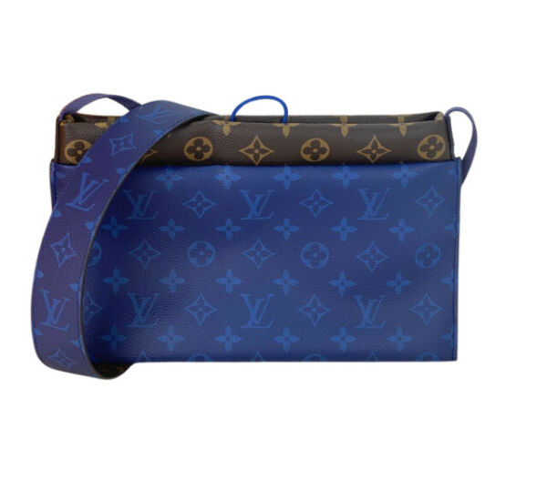 Louis Vuitton Sacosh Crossbody Brown Blue Canvas Monogram for sale 