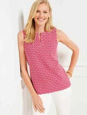 [TALBOTS] SPLIT NECK OTTOMAN SHELL - FLOWER - Regular - M - New - Released 2023