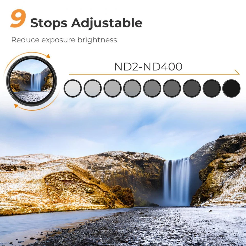 K&F Concept 67mm Adjustable ND Lens Filter Variable Neutral Density ND2 to ND400 - Image 3 of 4