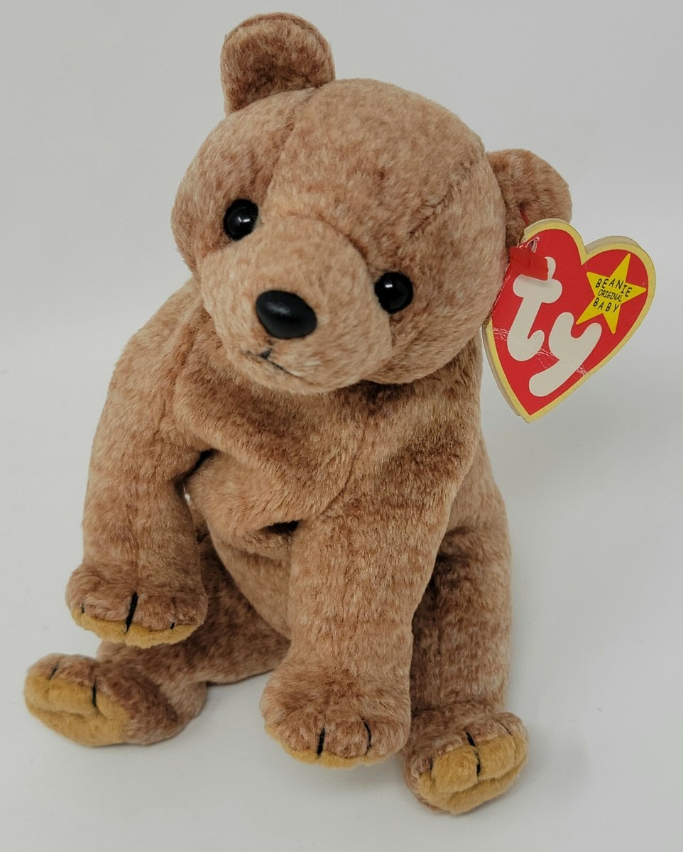 Original TY Beanie Baby PECAN Bear Retired Born 4/15/1999 New Condition Tag  Worn