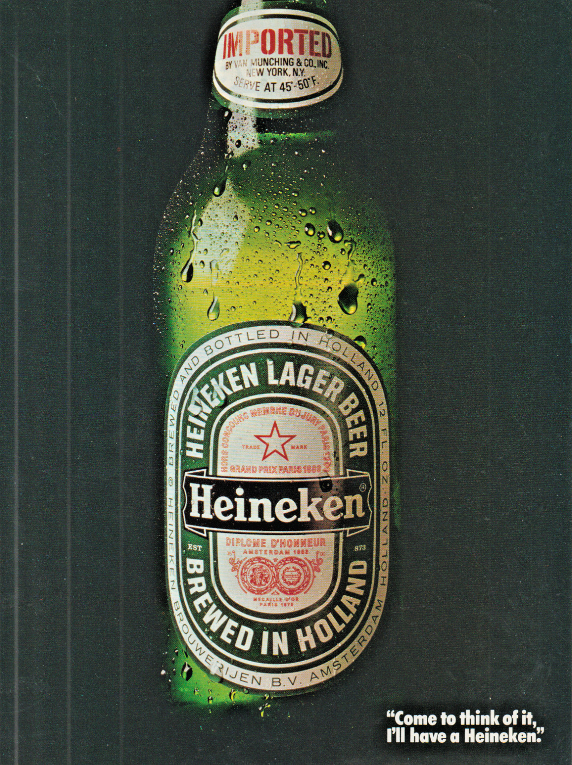1984 Heineken Beer Print Ad Advertisement 11"x8" Amsterdam Man Cave Bar Art