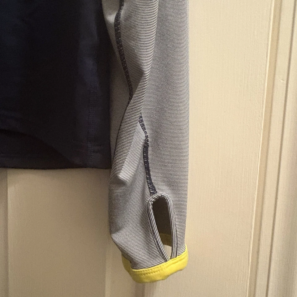 Ralph Lauren L-RL Performance 1/4 Cremallera Azul y Amarillo Sudadera con Agujeros para el Pulgar XL Foto 4 de 4