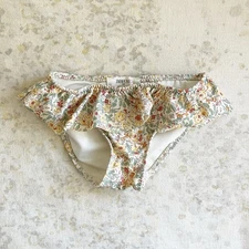 Zara Home Kids Girls 2-3 98 cm Swim Bikini Bottom Floral Print Ruffle Yellow