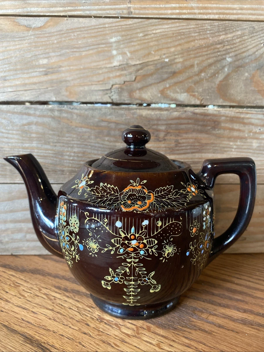 アンティーク1894年 ♤ オールドバーレイ ♤ ジャポニスム・ティーポット Brown Vintage Original 1900-1940 Antique Japanese Teapots for sale