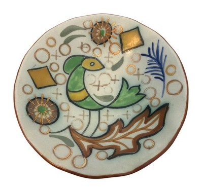 Royal Goedewaagen Gouda Ruturo Bird Trinket Dish Holland Hand Painted Ball Feet