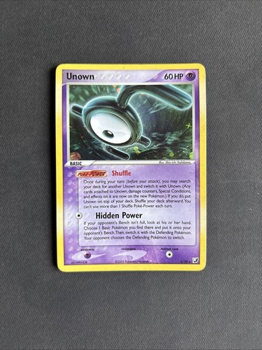Pokémon TCG Unown E EX Unseen Forces E/28 Secret Holo Rare - LP+