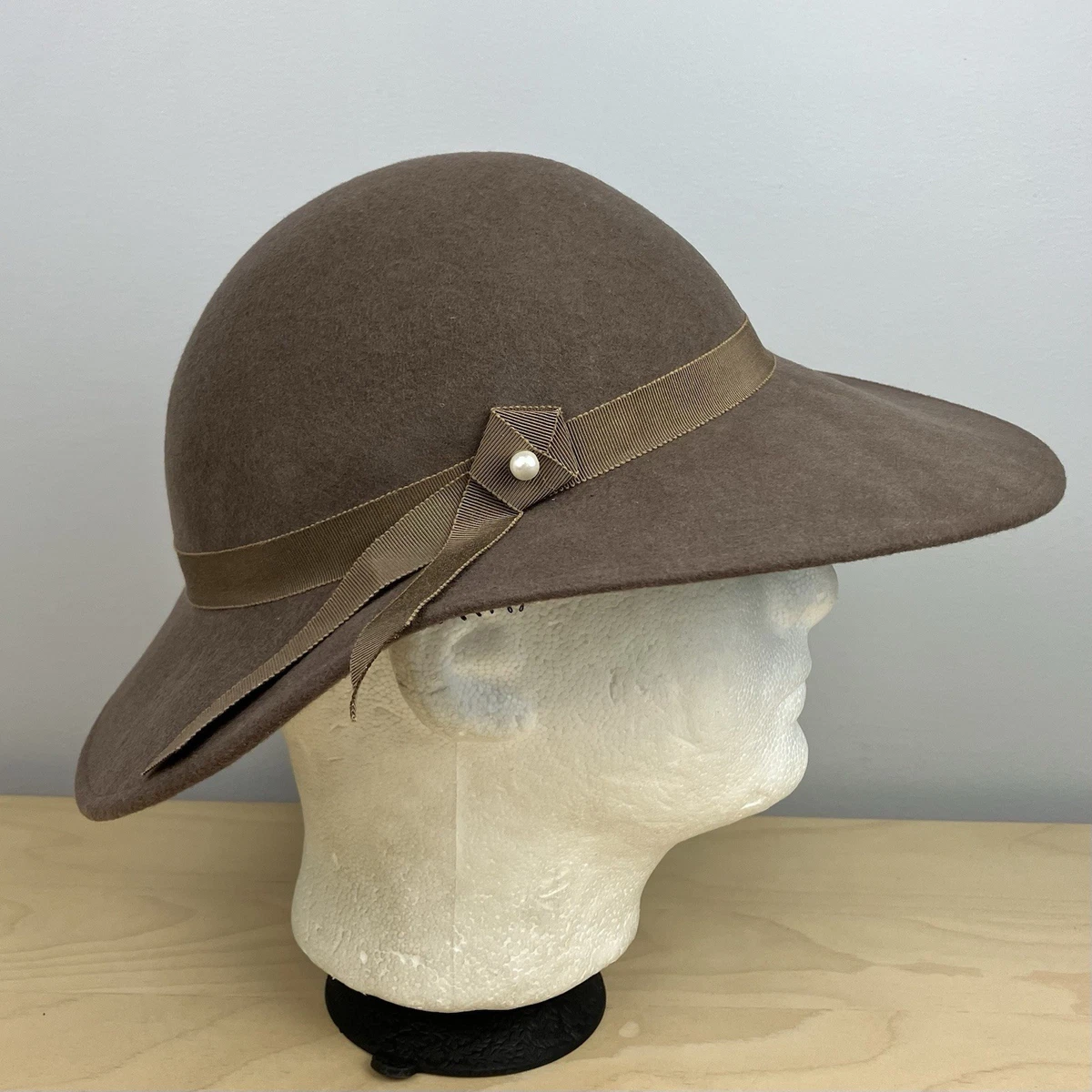 Wide Brim Brown 100% Wool Vintage Hats for Women | eBay display picture 2