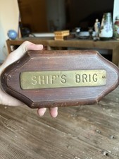 Vintage Ship s Brig Nautical Wooden Plaque Si...