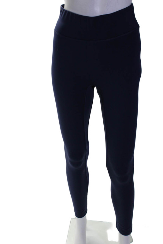 All Access Womens High Waisted Elastic Waist Slip-on Pants Navy Size S