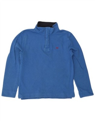 Crew Clothing Herren Reißverschluss Ausschnitt Sweatshirt Pullover klein blau Baumwolle CY12