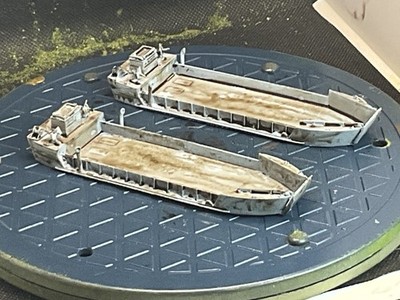 1/285 GHQ Painted US LCT-5 . 2 x LCT-5s w/ Battle Box. Weathered