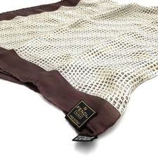 FENDI scarf, all-over logo pattern, white and brown, with tags 81cm 84cm