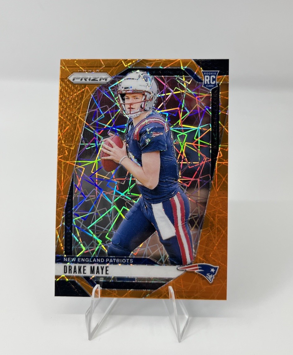 2024 Panini Prizm Orange Lazer Drake Maye #329 RC Rookie