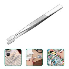 10 Pcs Stainless Steel Tweezers for Stamp Collecting Craft and